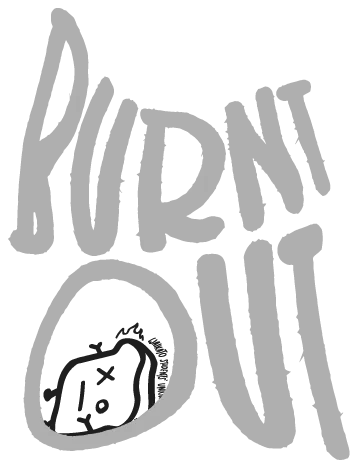 Burnt out logotype in warm grey